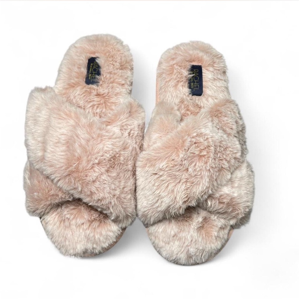 Nicole Miller Blush Faux Fur Slippers